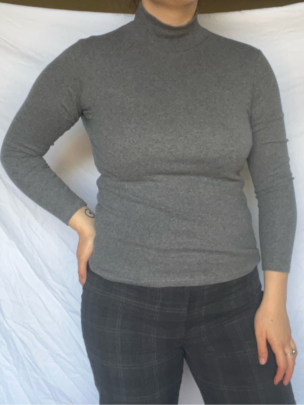 Classic Grey Turtleneck Long Sleeve